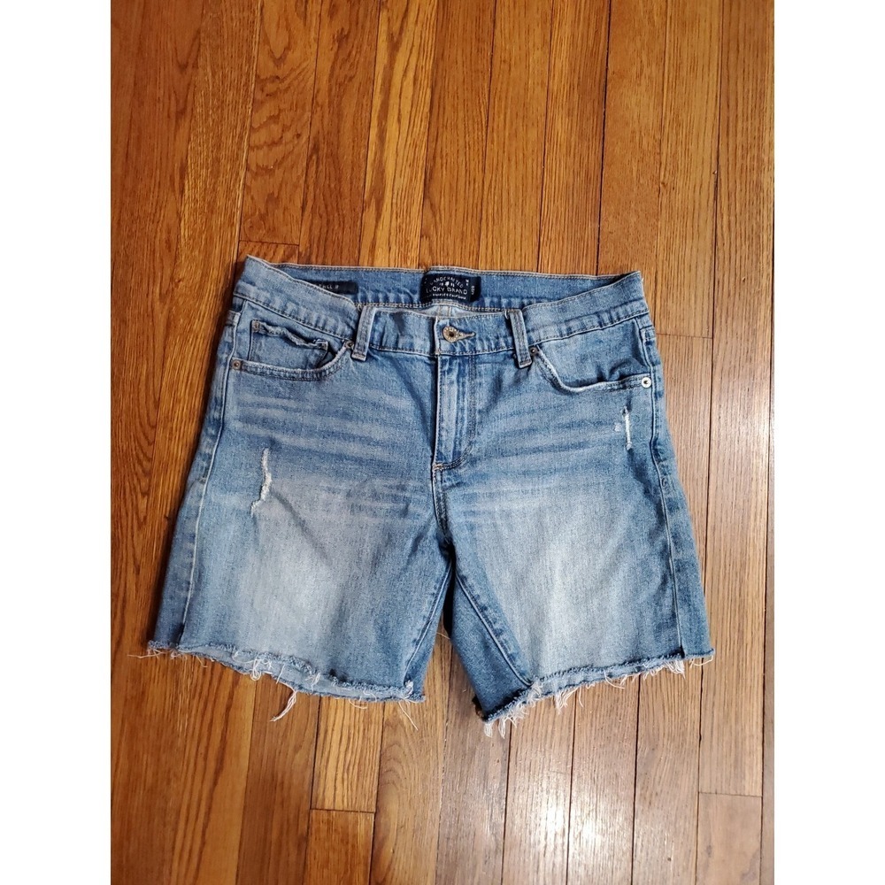 Lucky Brand The Roll Up Shorts Womens 6 / 28 Fray Hem Cutoff Distressed Stretch